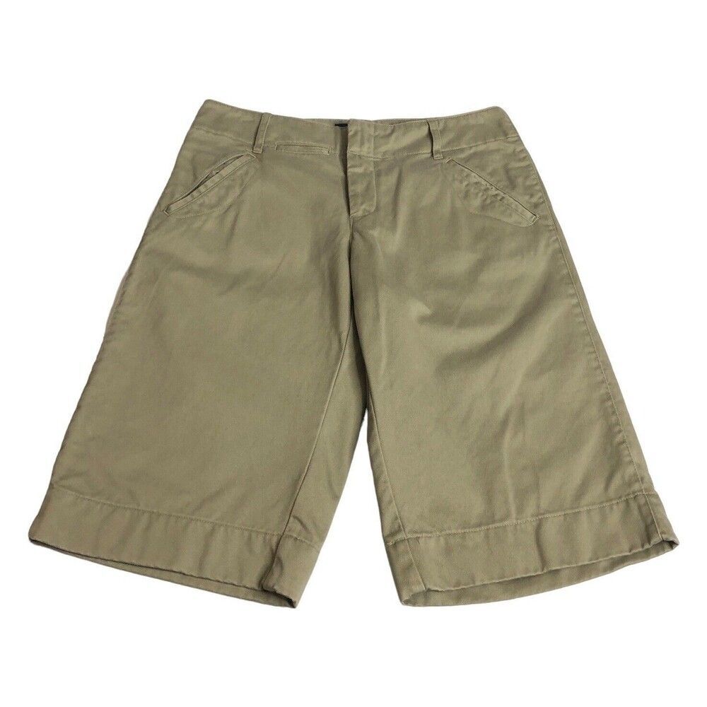 Vintage Ralph‎ Lauren Shorts Womens 4 Brown Bermuda Mid Rise Button Fly Safari - Picture 2 of 14